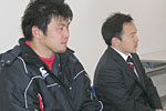 永友ヘッドコーチ(右)、宍戸キャプテン