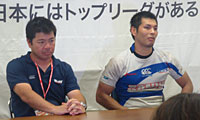 藤井監督(左)、濱里ゲームキャプテン