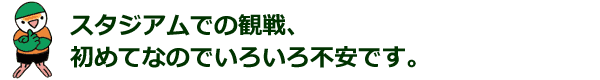 スタジアムでの観戦、初めてなのでいろいろ不安です。