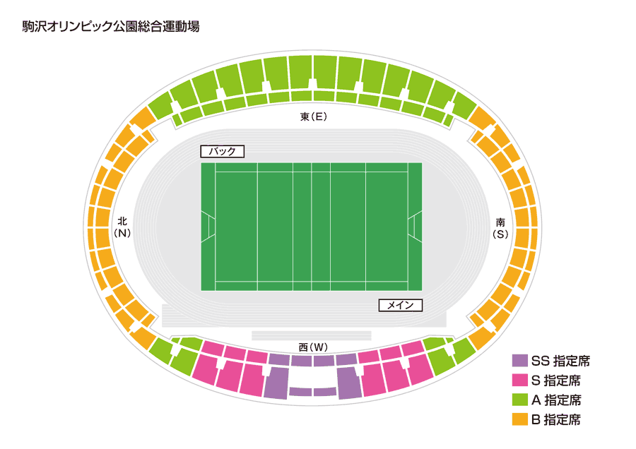 「ジャパンラグビー トップリーグ 2021」リーグ戦４節　会場席割図